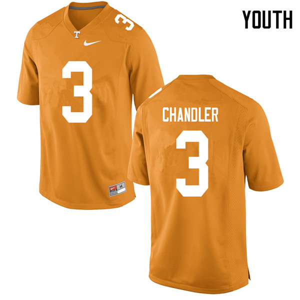 Youth #3 Ty Chandler Tennessee Volunteers College Football Jerseys Sale-Orange - Click Image to Close